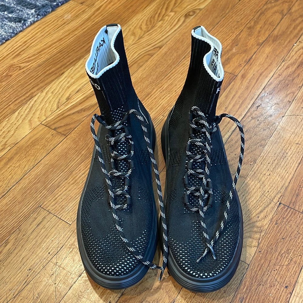 Karl Lagerfeld Black Knit Ankle Booties